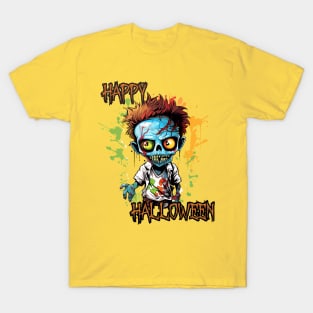 Spooky Zombie Boy Happy Halloween T-Shirt